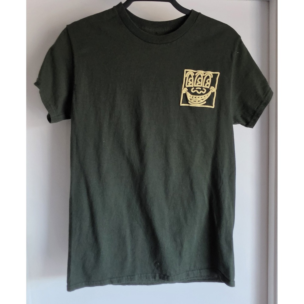 Keith Haring T-Shirt Size S Dark Green Graphic Print Cotton Crew Neck Tee